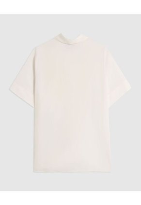 Camisa Manga Corta Con Aplique Para Mujer Curvy  Para Mujer Blanco Patprimo
