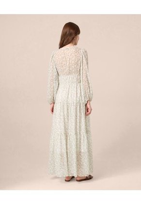 Vestido Largo Con Cintura Enresortada Para Mujer Para Mujer Verde Patprimo