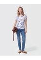 Blusa De Cuello Redondo Y Manga Corta Mujer  Para Mujer Blanco Patprimo de Patprimo
