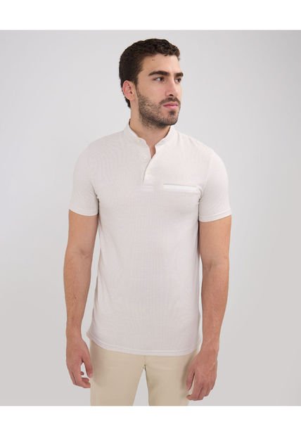 Polo Para Hombre Cuello Mao Sin Bolsillo Color Beige Marca Patprimo #44112653