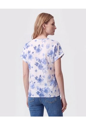 Blusa De Cuello Redondo Y Manga Corta Mujer  Para Mujer Blanco Patprimo