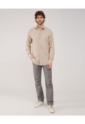 Camisa Para Hombre Manga Larga Sin Bolsillo Color Beige Marca Patprimo #44012989