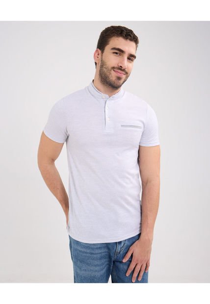 Polo Para Hombre Cuello Mao Sin Bolsillo Color Gris  Marca Patprimo #44112653