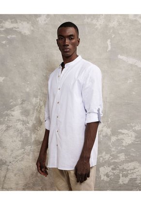 Camisa Para Hombre Manga Larga Sin Bolsillo Color Blanco Marca Patprimo #44012907