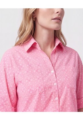 Camisa Manga Corta Con Bolsillo Mujer Para Mujer Rosa Patprimo