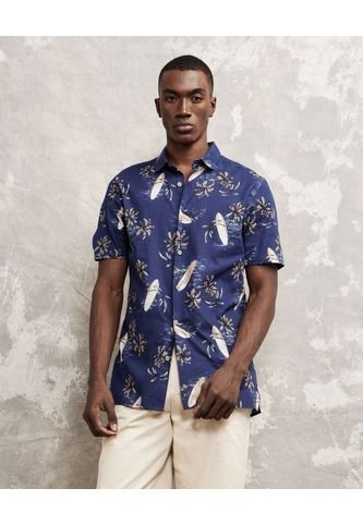 Camisa Para Hombre Manga Corta Sin Bolsillo Color Azul  Marca Patprimo #44012987 Patprimo