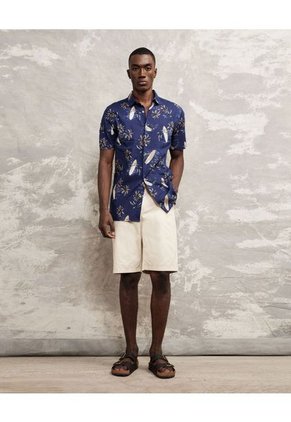 Camisa Para Hombre Manga Corta Sin Bolsillo Color Azul  Marca Patprimo #44012987