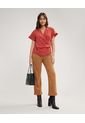 Blusa Unicolor Con Cruce  Para Mujer Terracota Patprimo de Patprimo