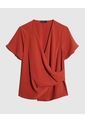 Blusa Unicolor Con Cruce  Para Mujer Terracota Patprimo de Patprimo