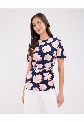 Camiseta Para Mujer Manga Corta Color Azul Oscuro Marca Patprimo #30093561