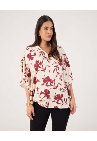 Blusa Para Mujer Manga Corta Color Vino Marca Patprimo #14121412 Patprimo