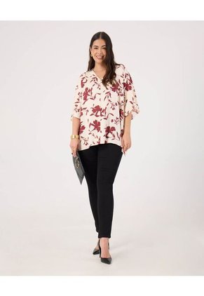 Blusa Para Mujer Manga Corta Color Vino Marca Patprimo #14121412