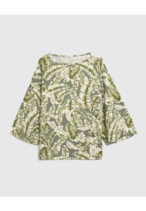 Camiseta Para Mujer Manga 3/4 Cuello Redondo Color Verde Marca Patprimo #30093735