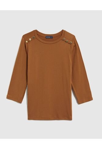 Camiseta Para Mujer Manga 3/4 Cuello Redondo Color Café Marca Patprimo #30093743 Patprimo