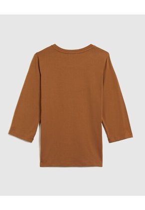 Camiseta Para Mujer Manga 3/4 Cuello Redondo Color Café Marca Patprimo #30093743