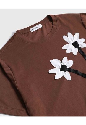 Camiseta  Para Mujer Manga Corta Cuello Redondo Color Café Marca Patprimo #30093858