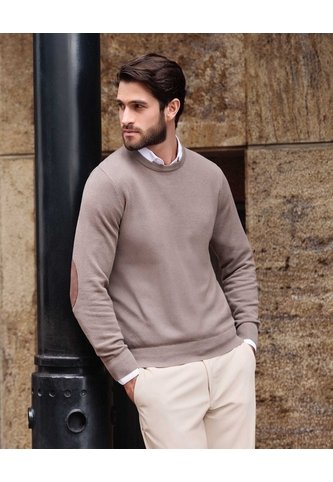 Saco Tejido De Cuello Redondo Para Hombre  Para Hombre Beige Patprimo Patprimo