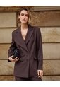 Chaqueta Tipo Blazer Cruzada Para Mujer  Para Mujer Café Patprimo de Patprimo