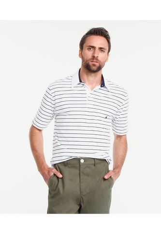 Polo Para Hombre Cuello Maquina Con Bolsillo Color Blanco Marca Patprimo #44111106 Patprimo