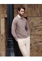 Saco Tejido De Cuello Redondo Para Hombre  Para Hombre Beige Patprimo de Patprimo