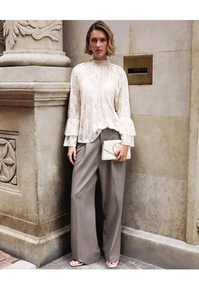 Pantalón Sastrero Con Pliegues Mujer  Para Mujer Negro Patprimo