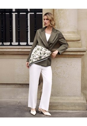 Pantalón De Bota Recta   Para Mujer Blanco Patprimo