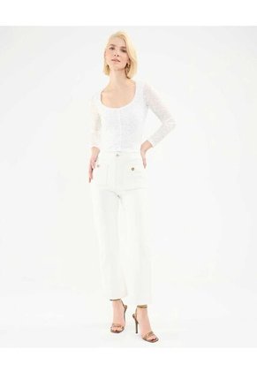 Jean Para Mujer Crop Flare Color Blanco Marca Patprimo #30160399