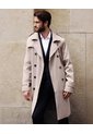 Chaqueta Trench Coat Unicolor  Para Hombre Café Patprimo de Patprimo