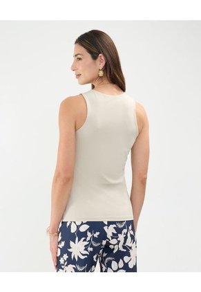 Camiseta Para Mujer Manga Sisa Cuello Redondo Color Beige Marca Patprimo #30093655