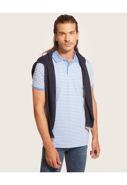 Polo Para Hombre Cuello Tejido Sin Bolsillo Color Azul Claro Marca Patprimo #44111107