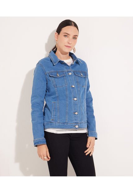 Chaqueta Para Mujer Trucker Color Azul  Marca Patprimo #30080463