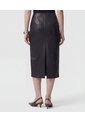 Falda Midi En Efecto Cuero  Para Mujer Negro Patprimo de Patprimo