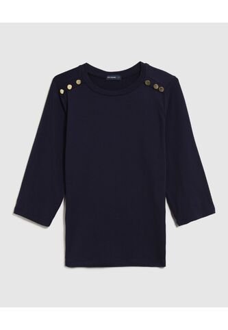 Camiseta Para Mujer Manga 3/4 Cuello Redondo Color Azul Marca Patprimo #30093743 Patprimo