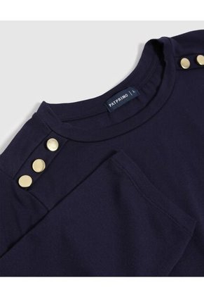 Camiseta Para Mujer Manga 3/4 Cuello Redondo Color Azul Marca Patprimo #30093743