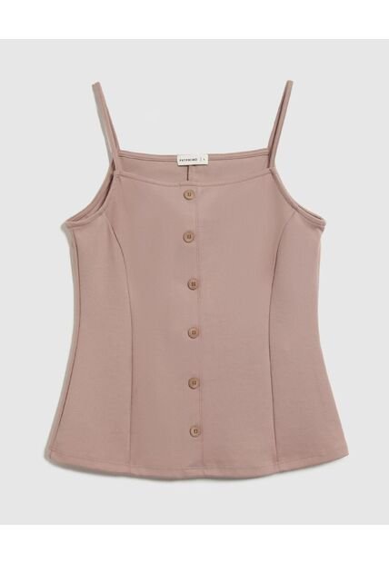 Camiseta Para Mujer Manga Sisa Cuello Redondo Color Beige Marca Patprimo #30093751