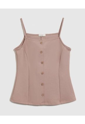 Camiseta Para Mujer Manga Sisa Cuello Redondo Color Beige Marca Patprimo #30093751