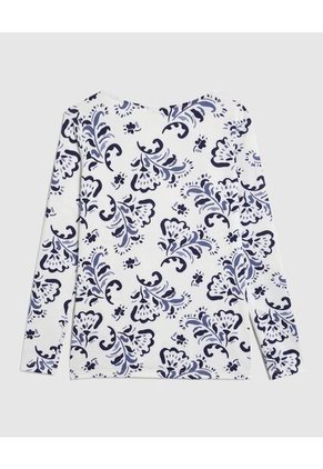 Camiseta Para Mujer Manga 3/4 Cuello Redondo Color Blanco Marca Patprimo #30093744