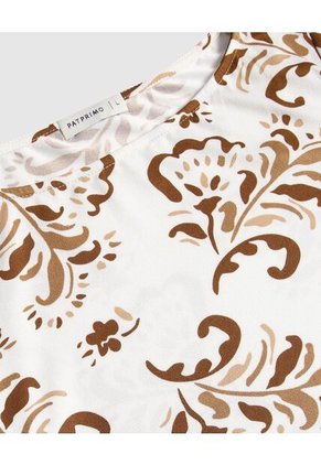 Camiseta Para Mujer Manga 3/4 Cuello Redondo Color Café Marca Patprimo #30093744