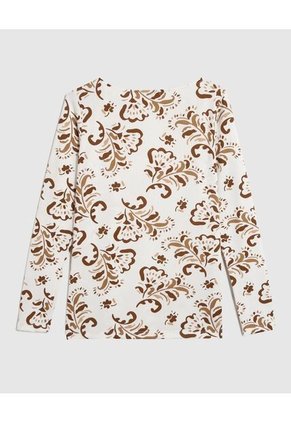 Camiseta Para Mujer Manga 3/4 Cuello Redondo Color Café Marca Patprimo #30093744