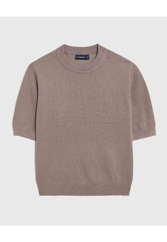 Camiseta  Para Mujer Manga Corta Cuello Redondo Color Café Marca Patprimo #30093865 Patprimo