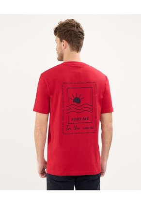 Camiseta Para Hombre Manga Corta Cuello Redondo Color Rojo Marca Patprimo #44090914