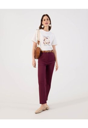 Camiseta  Para Mujer Manga Corta Cuello Redondo Color Blanco Marca Patprimo #30093940