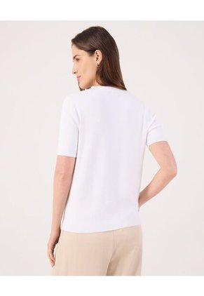 Camiseta Para Mujer Manga Corta Cuello Redondo Color Blanco Marca Patprimo #30093778