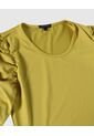 Camiseta Manga Corta En Ruche  Para Mujer Verde Patprimo de Patprimo