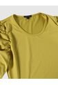 Camiseta Manga Corta En Ruche  Para Mujer Verde Patprimo de Patprimo