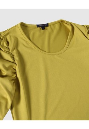 Camiseta Manga Corta En Ruche Para Mujer Verde Patprimo
