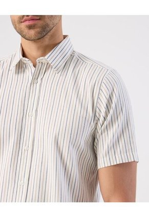 Camisa  Para Hombre Manga Corta Sin Bolsillo Cuello C Color Crema Marca Patprimo #44017276