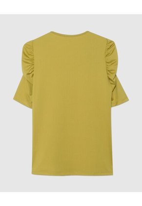 Camiseta Manga Corta En Ruche Para Mujer Verde Patprimo