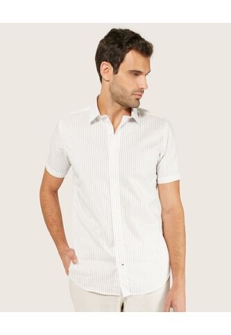Camisa  Para Hombre Manga Corta Sin Bolsillo Color Blanco Marca Patprimo #44012610 Patprimo
