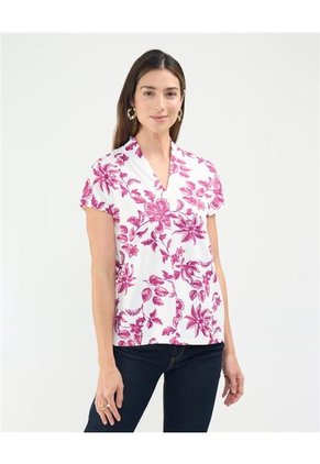 Camiseta Para Mujer Manga Corta Cuello V Color Rosa Marca Patprimo #30093660